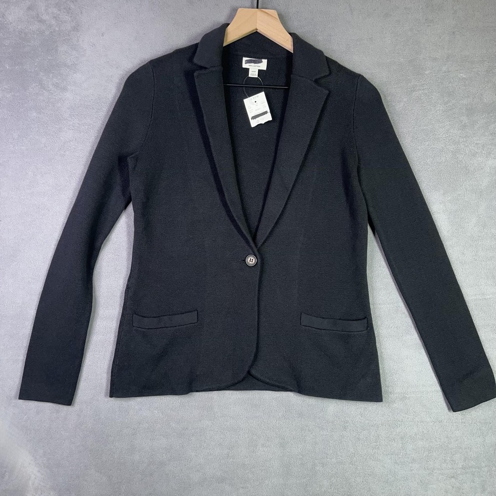 J.Crew Factory Schoolboy Sweater Blazer Cotton Knit Womens XXS Jacket NWT FLAW
